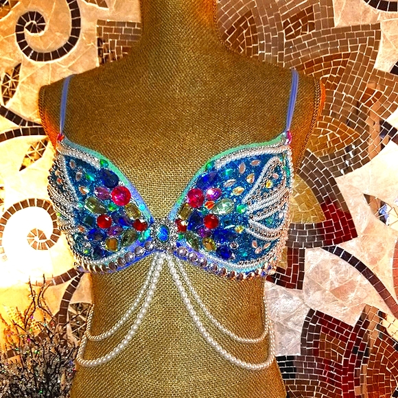 🍭JJ's EYE  CANDY MERMAID RAVE/FESTIVAL BRA😍 - Picture 2 of 8